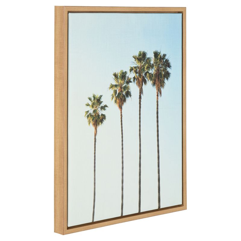 Palm Trees Framed Canvas Art Natural (24"x18") - Uniek