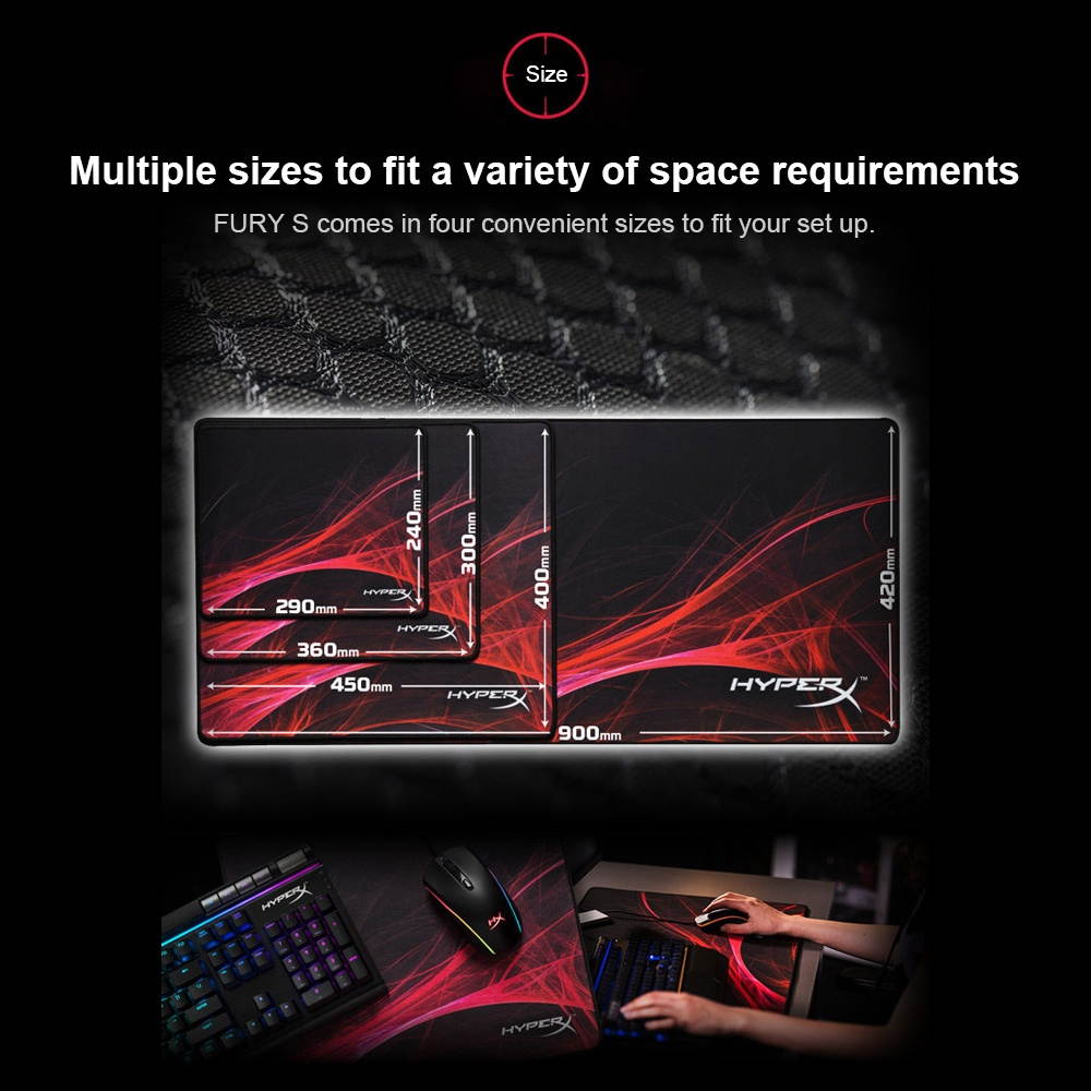 Kingston HyperX FURY Mouse Pad Gaming Mousepad Creative Rubber Mat for Macbook Laptop Computer Notebook(L)