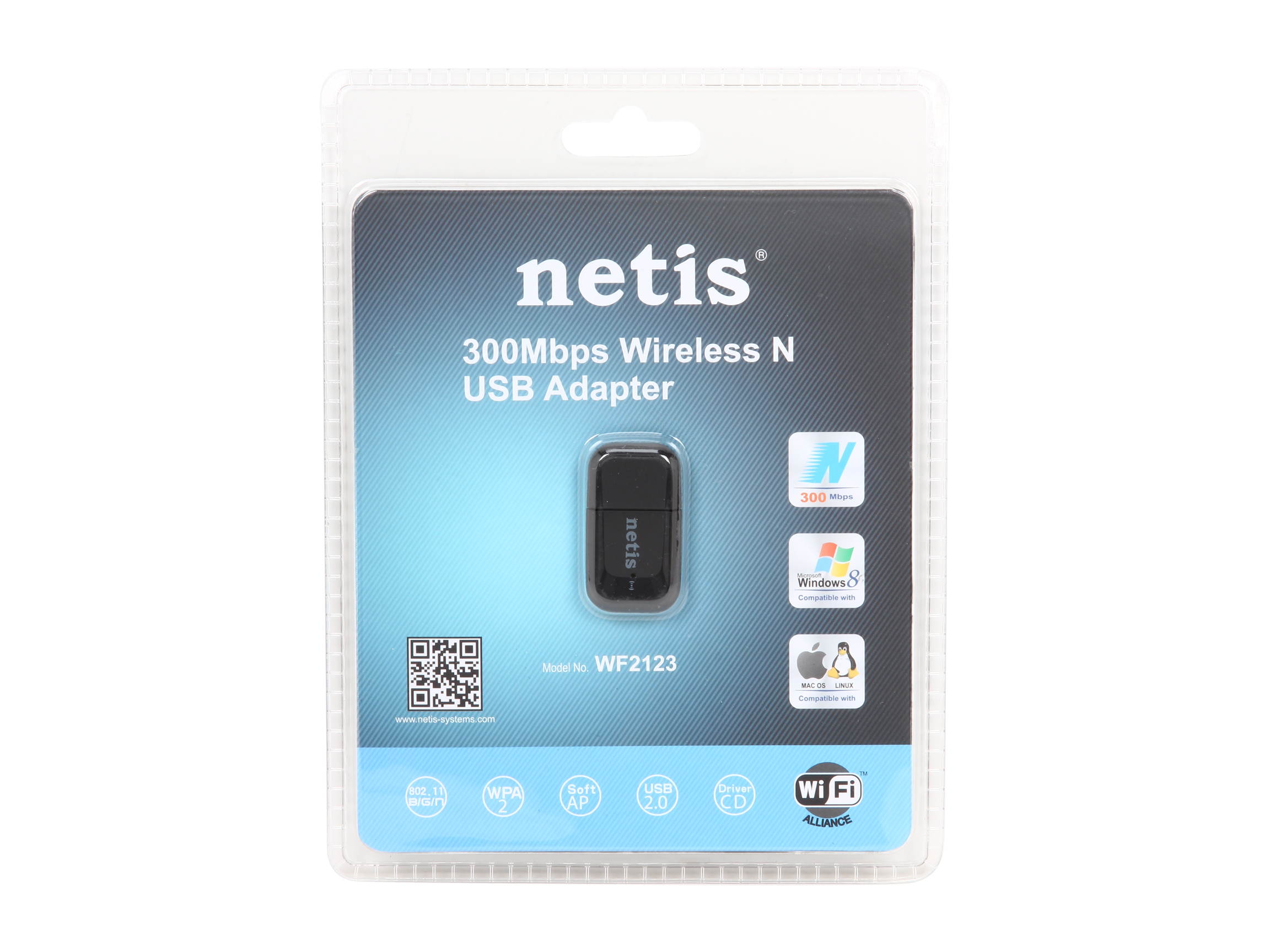 NETIS WF2123 USB 2.0 300Mbps Wireless N USB Adapter