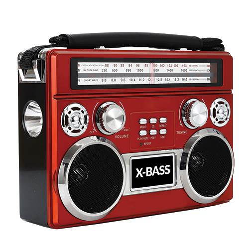 Supersonic SC-1097BT Retro AM/FM/SW 3-Band Portable Radio /Bluetooth/Flash Light