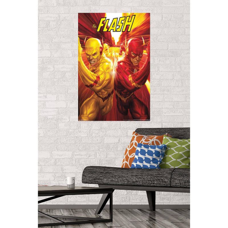 34" x 22" DC Comics: The Flash and The Reverse Flash Race Unframed Wall Poster - Trends International
