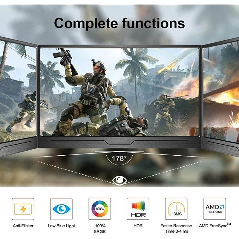 Monitor with Acrylic Case 7 inch Screen IPS Capacitive Display 1024x600 Compatible with Raspberry Pi 4 Win10 IOT and Laptops Adjustable Angle Touch Function