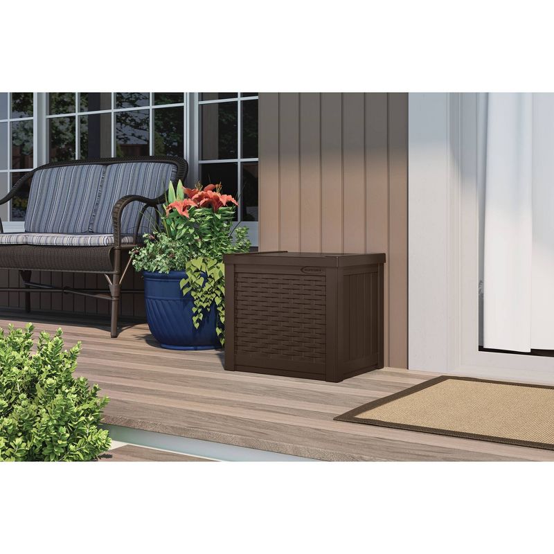 22gal Resin Java Wicker Front Deck Box Brown - Suncast