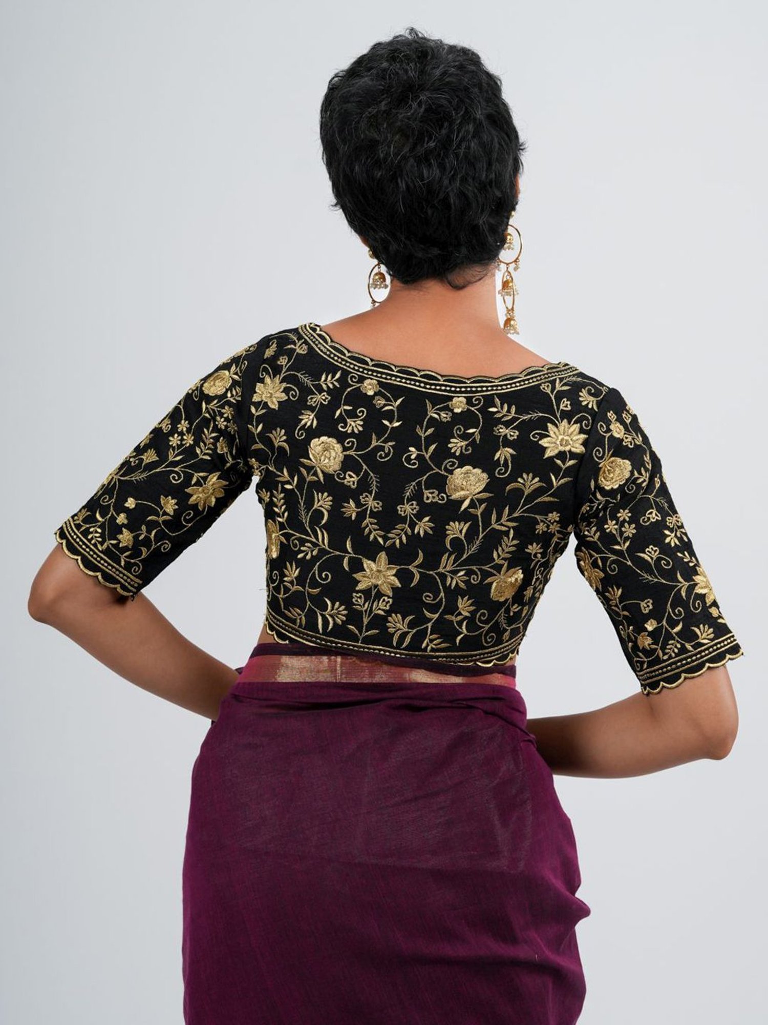 Suta Black Embroidered Blouse