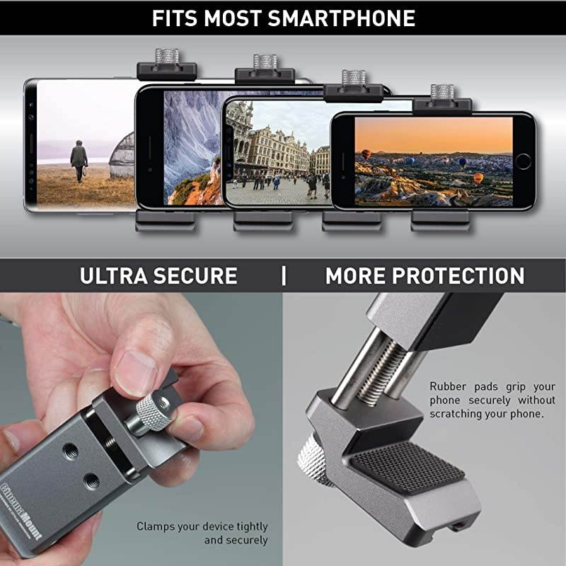 Mount Rig for DJI Osmo Pocket: Smartphone Rig, Aluminum Alloy Grip Handle, Osmo Pocket Clip, Cell Phone Tripod Adapter, Standard Cold Shoe Mount, 1/4"-20 Tripod Thread, Fit Arca Swiss (Updated)