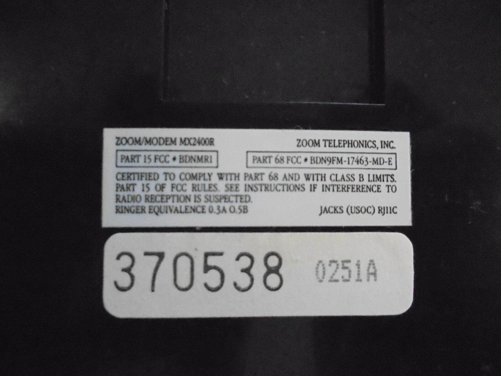 Zoom External  MX2400R MODEM