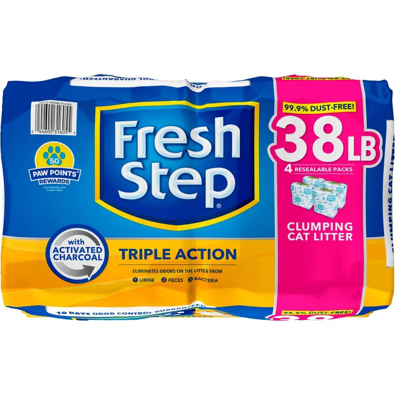 Fresh Step Triple Action Clumping Scented Cat Litter - 38lb