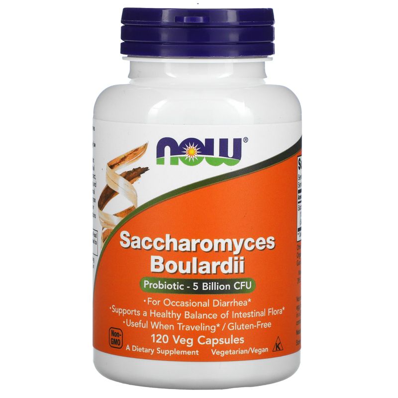 Now Foods Saccharomyces Boulardii, 5 Billion CFU, 120 Veg Capsules, Probiotics