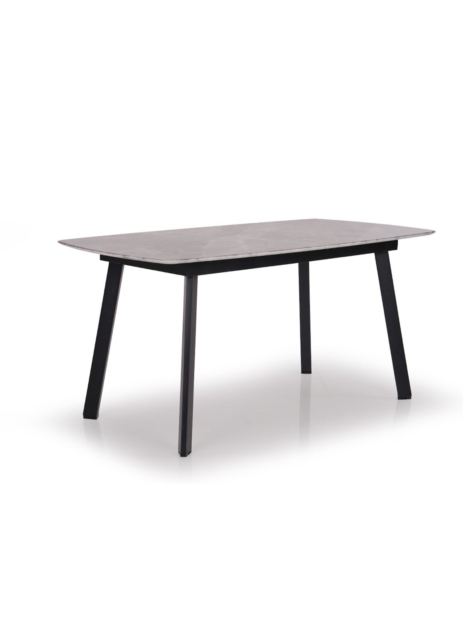 Durian Alaska Cloud Grey Russet Orange Natural Stone 6 Seater Dining Set