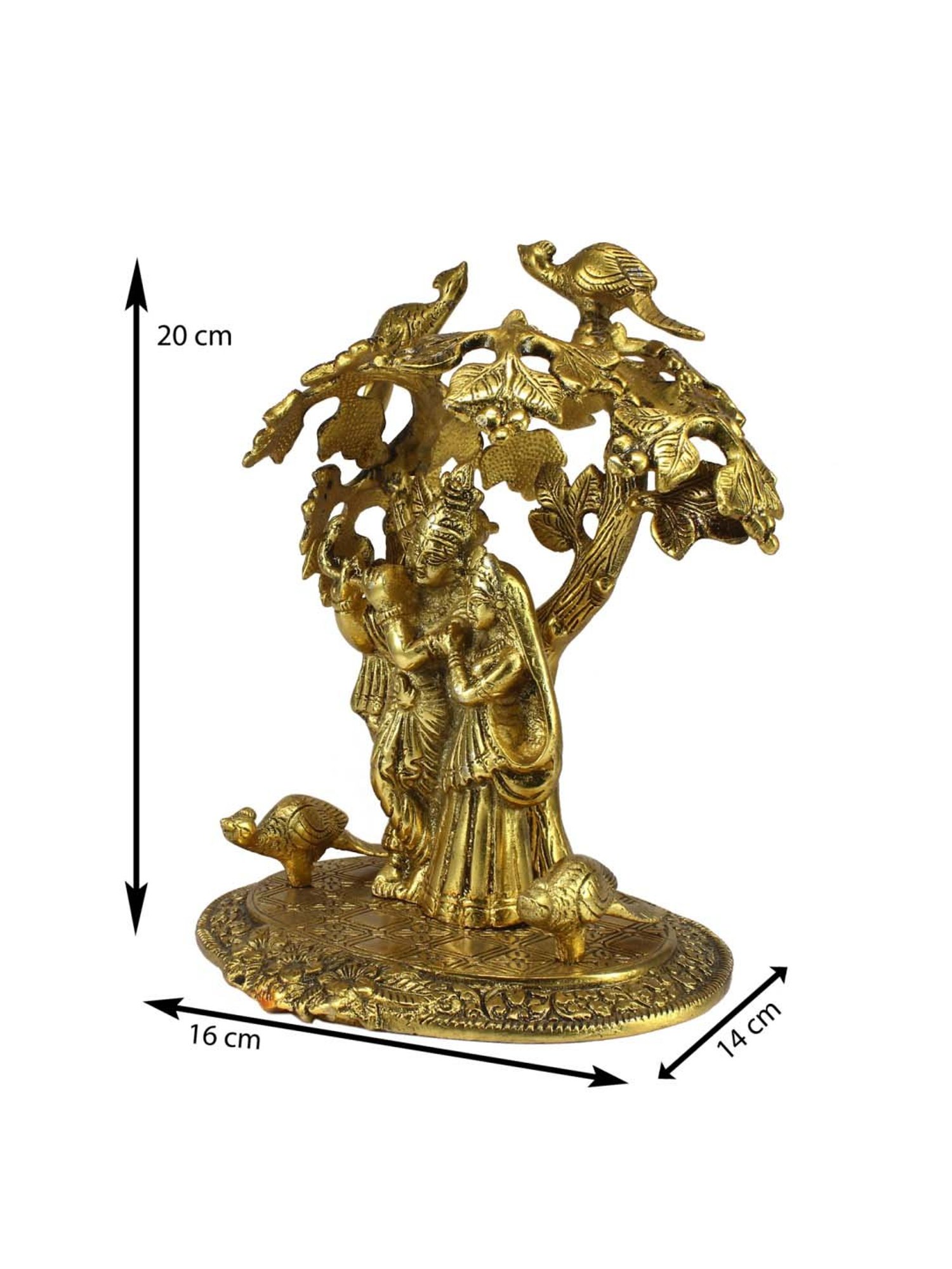 eCraftIndia Radha Krishna Standing under Tree Showpiece