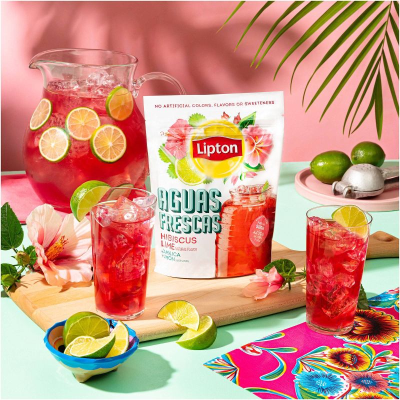 Lipton Aqua Frescas Hibiscus Lime Tea Mix - 10qt