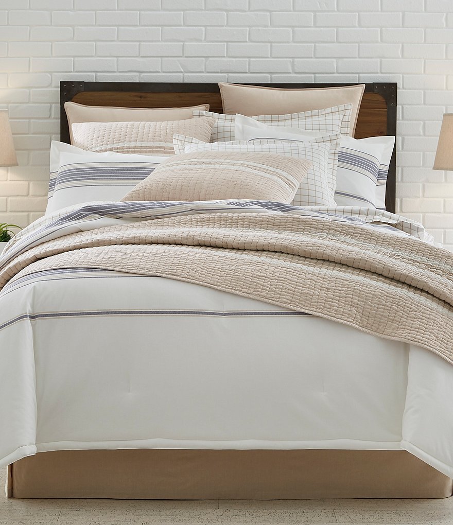 Cremieux Logan Chambray Striped Quilt