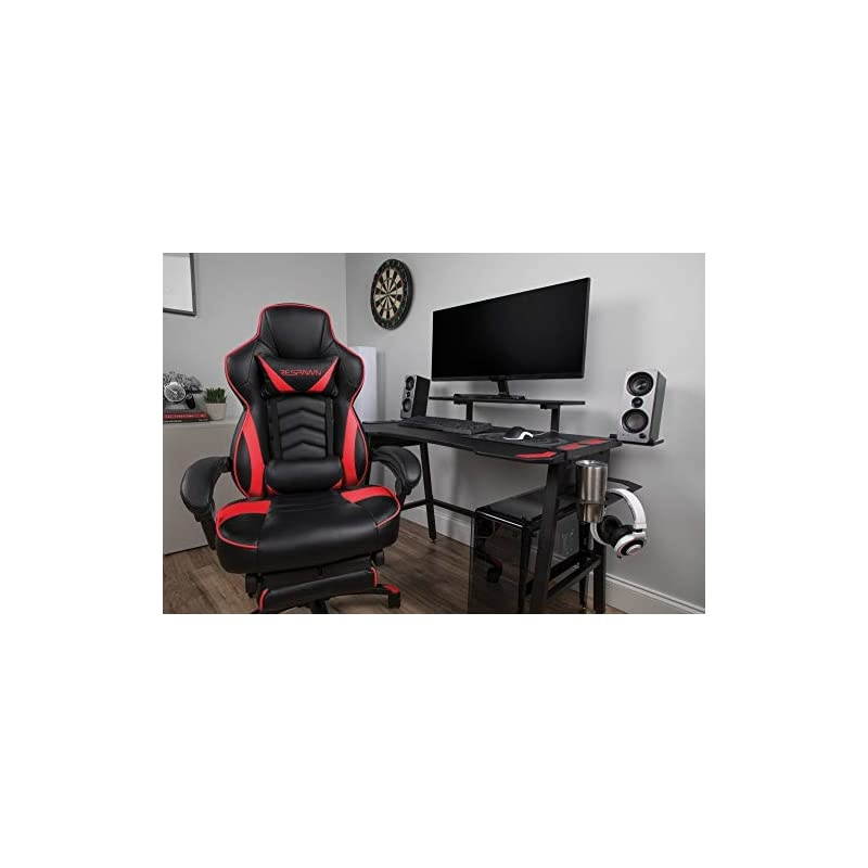 110 Racing Style Gaming Chair, Reclining Ergonomic Chair with Footrest, in Red (RSP-110-RED)