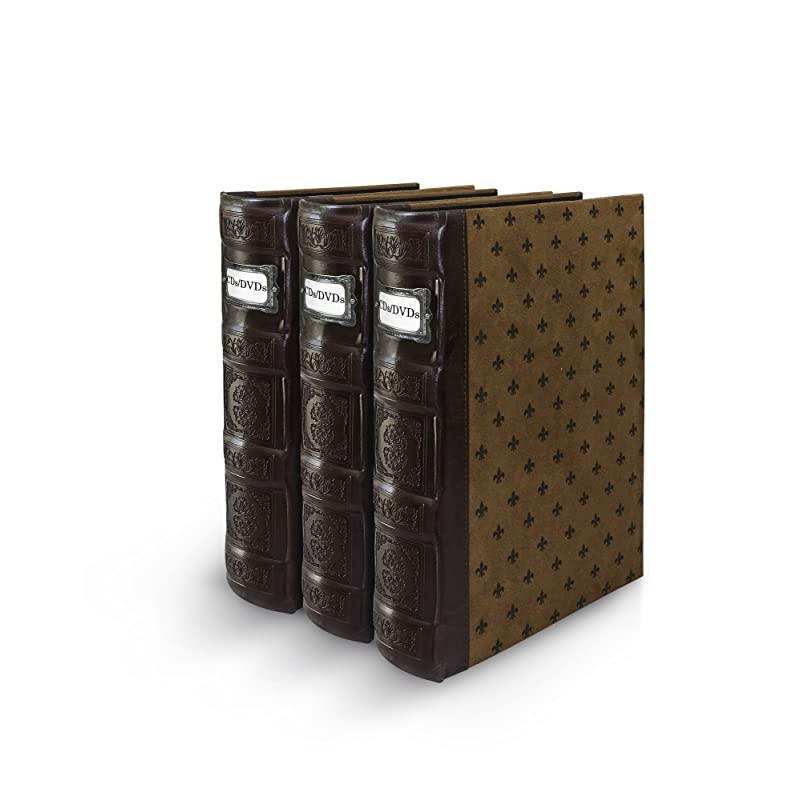 Tuscany Chestnut DVD Storage Binder Set - Stores Up to 144 DVDs, CDs, or Blu-Rays - Stores DVD Cover Art - Acid-Free Sheets