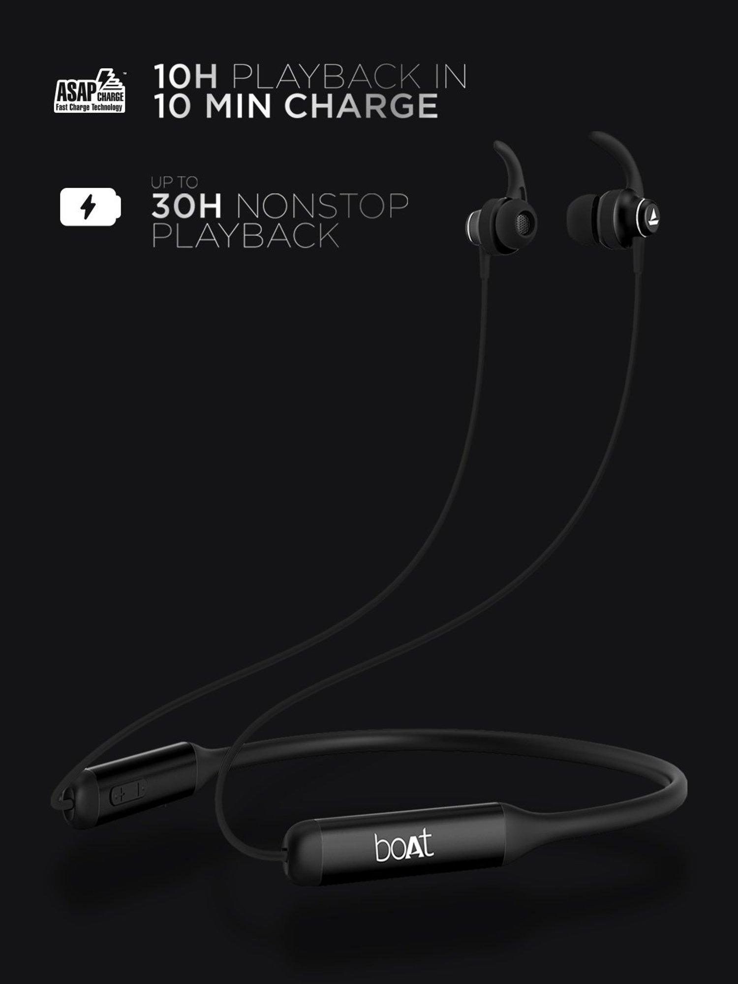 boAt Rockerz 335 T Wireless Neckband with ASAP Charge, Up to 30H Playback (Active Black)