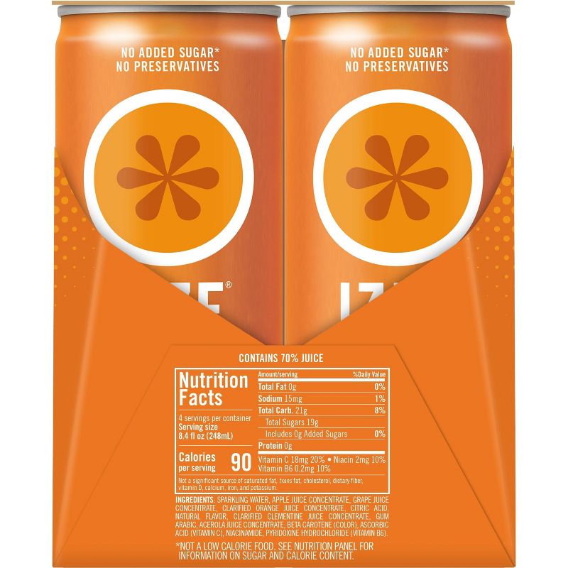 IZZE Sparkling Clementine Beverage - 4pk/8.4 fl oz Cans