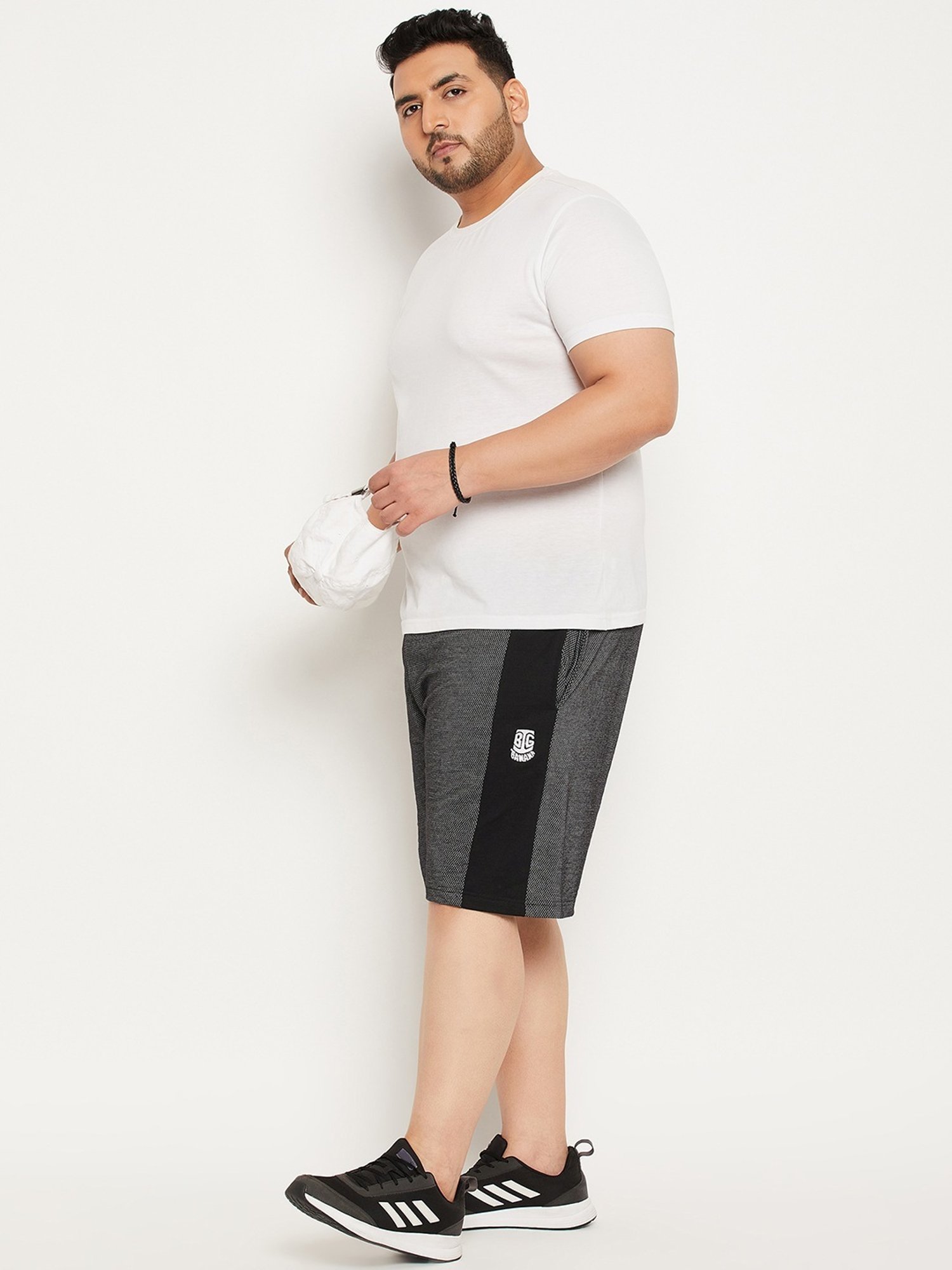Bigbanana Black Cotton Regular Fit Colour Block Shorts