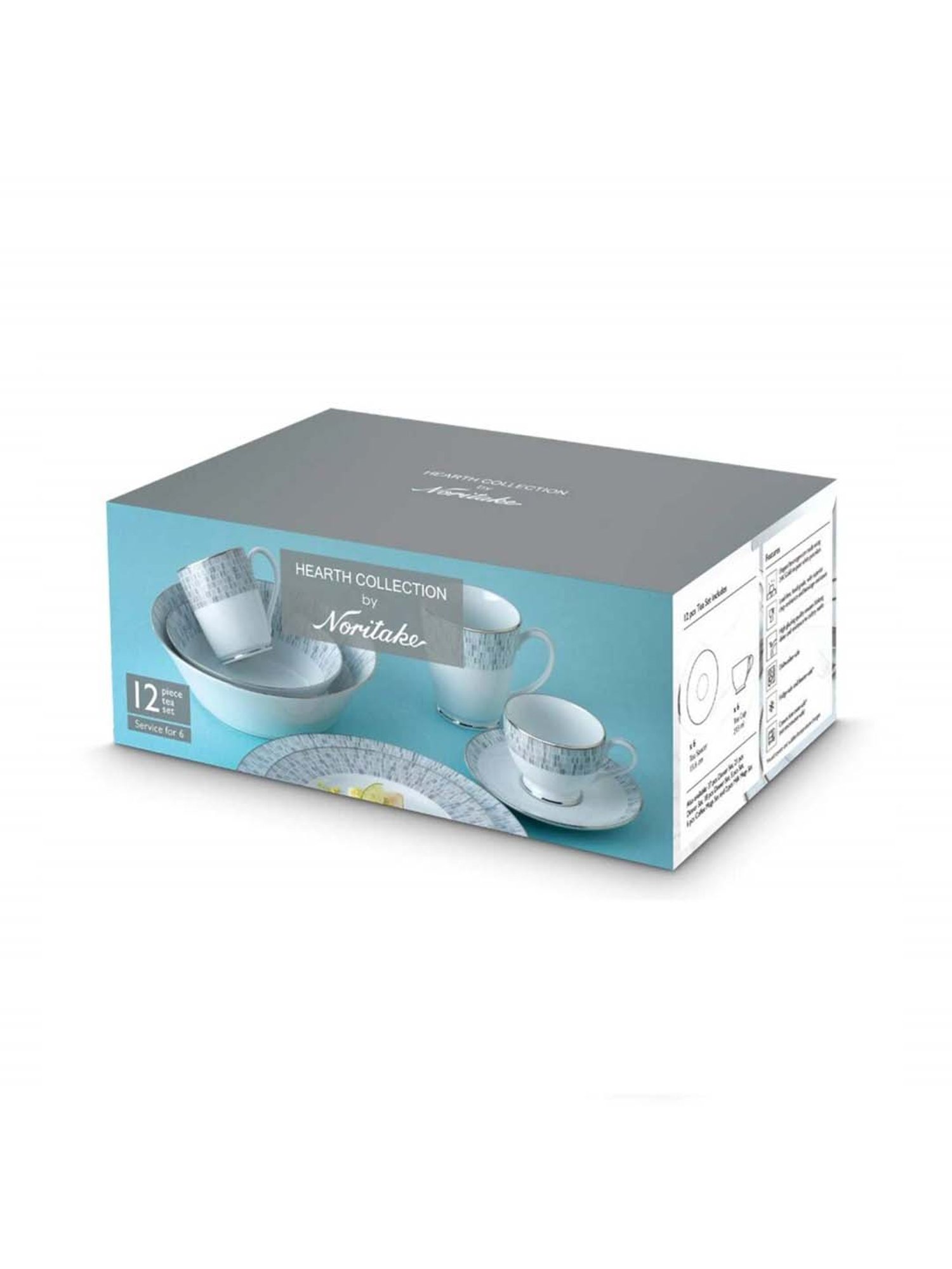 NORITAKE Ville De Lumiere Off-White & Brown Porcelain 0.215 L Tea Set (6 Tea Cups & 6 Tea Saucers)