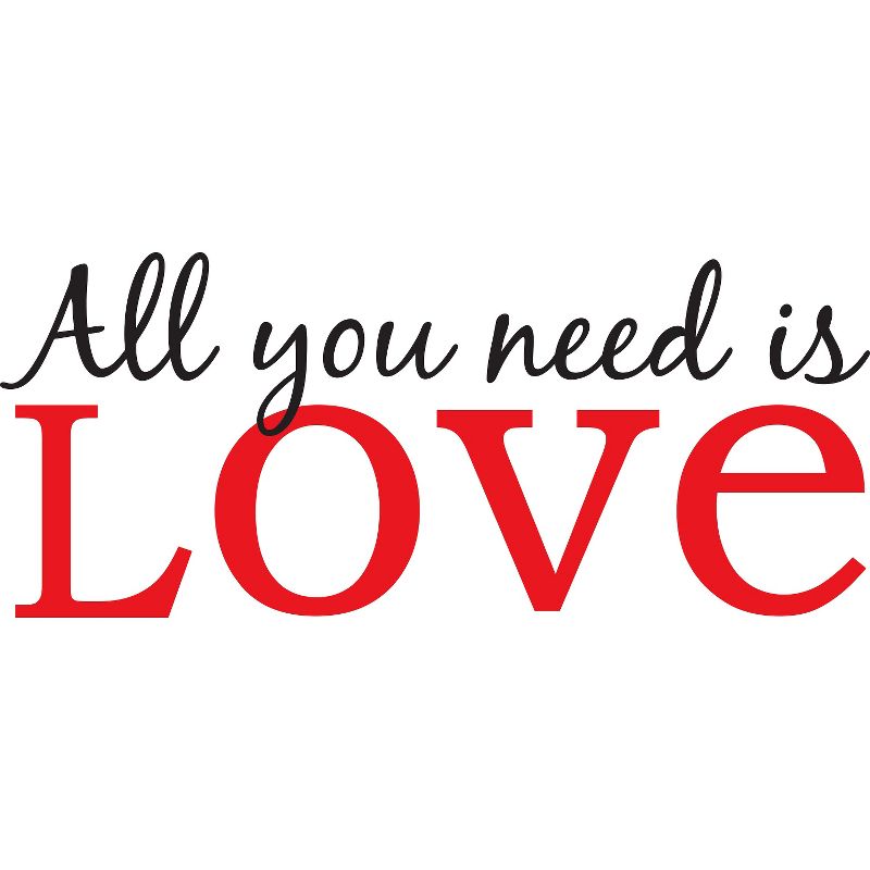 19.5" x 17.25" All You Need Is Love Quote Wall Decal Red - WallPops