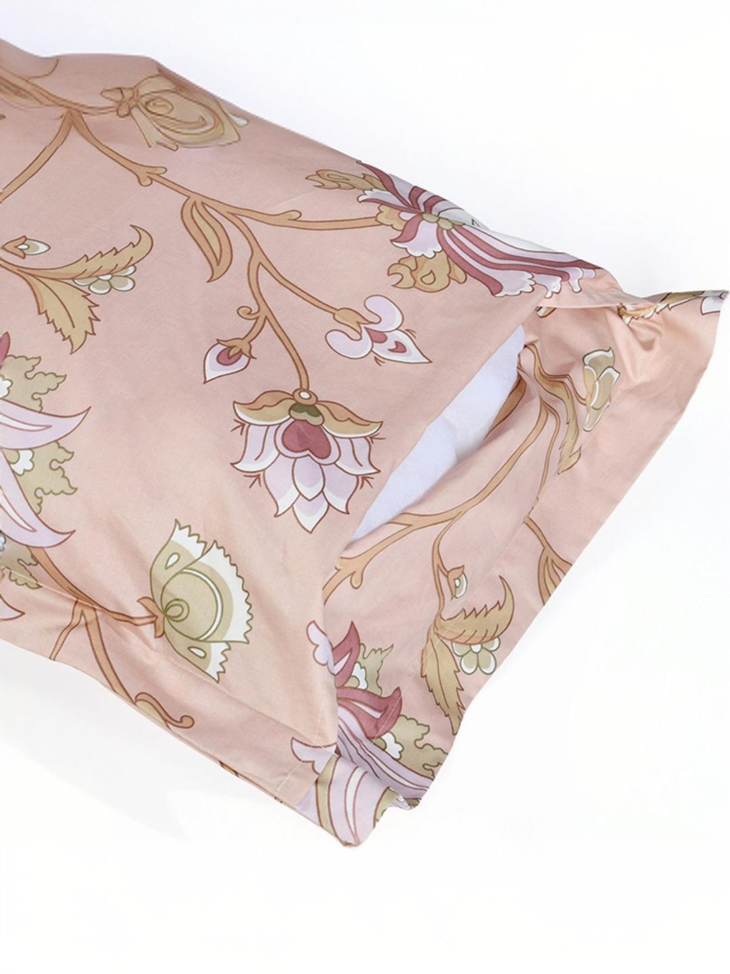 @Home Arias Peach 300 TC Cotton King Bedsheet with 2 Pillow Covers