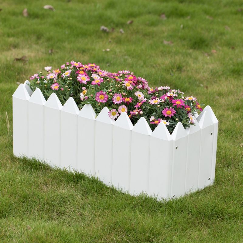Gardenised Rectangular Traditional Fence Design Vinyl Planter Box