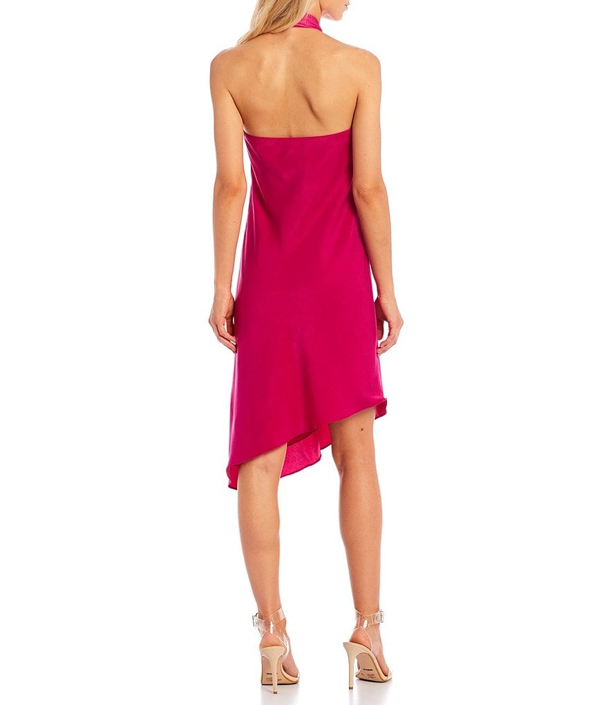 Laundry by Shelli Segal Ruffle Front Stretch Crepe Faux Wrap Dress