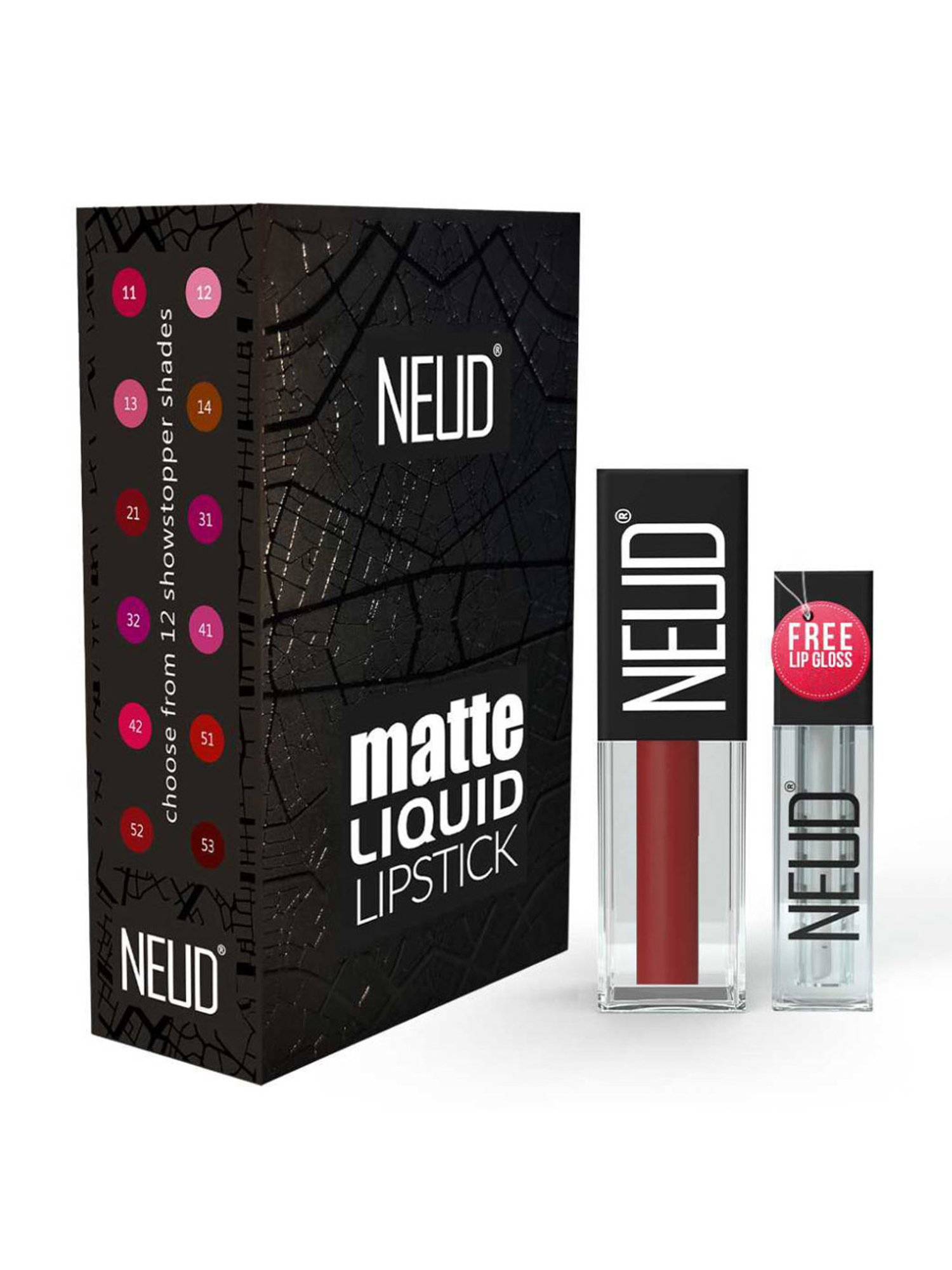 Neud Matte Liquid Lipstick Combo Oh My Coco & Perfect Pout with Two Lip Gloss Free