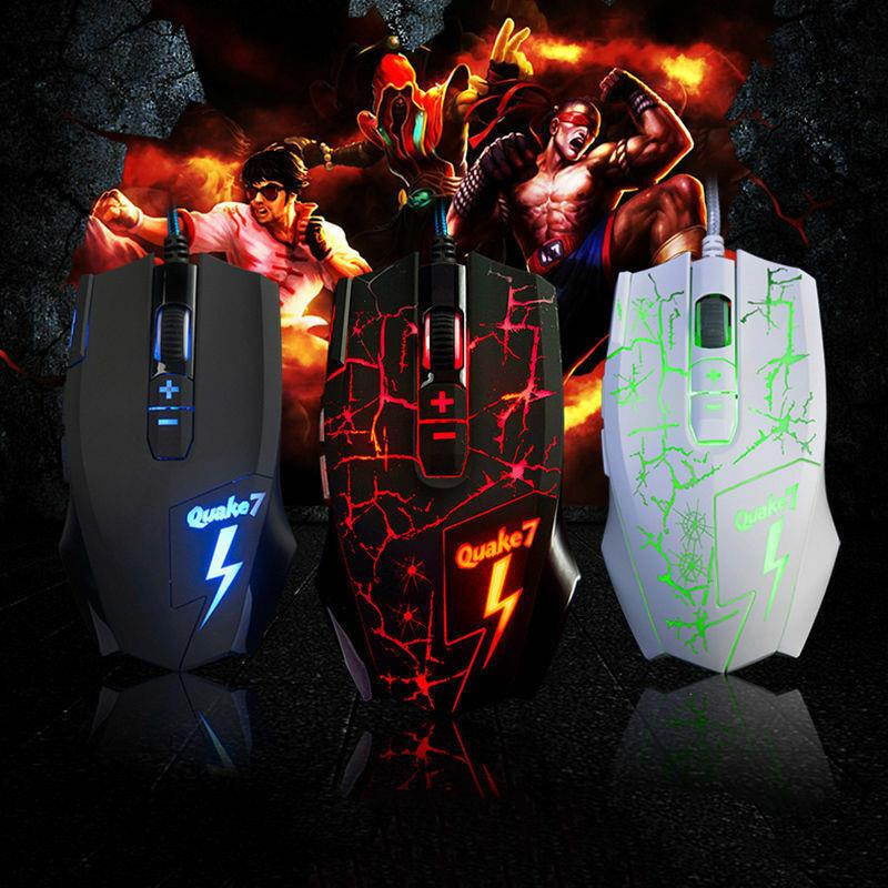 Ajazz Q7 Wired LED Backlit 4000DPI Optical Usb Ergonomic 8 Buttons Gaming Mouse