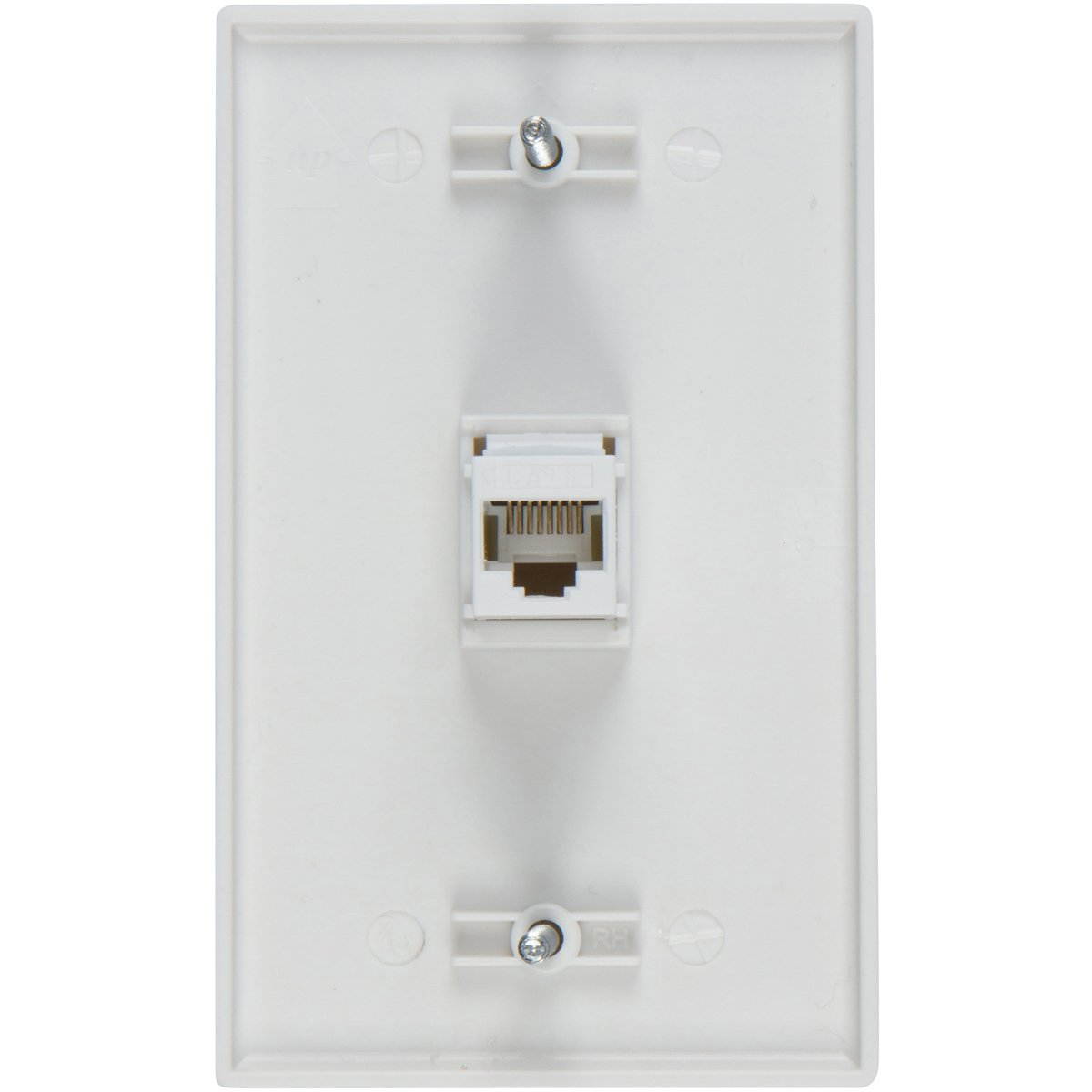 Buyer's Point 1 Port Cat6 Wall Plate, Female-Female with Single Gang Low Voltage Mounting Bracket Device Pack of 2 White 1 Port