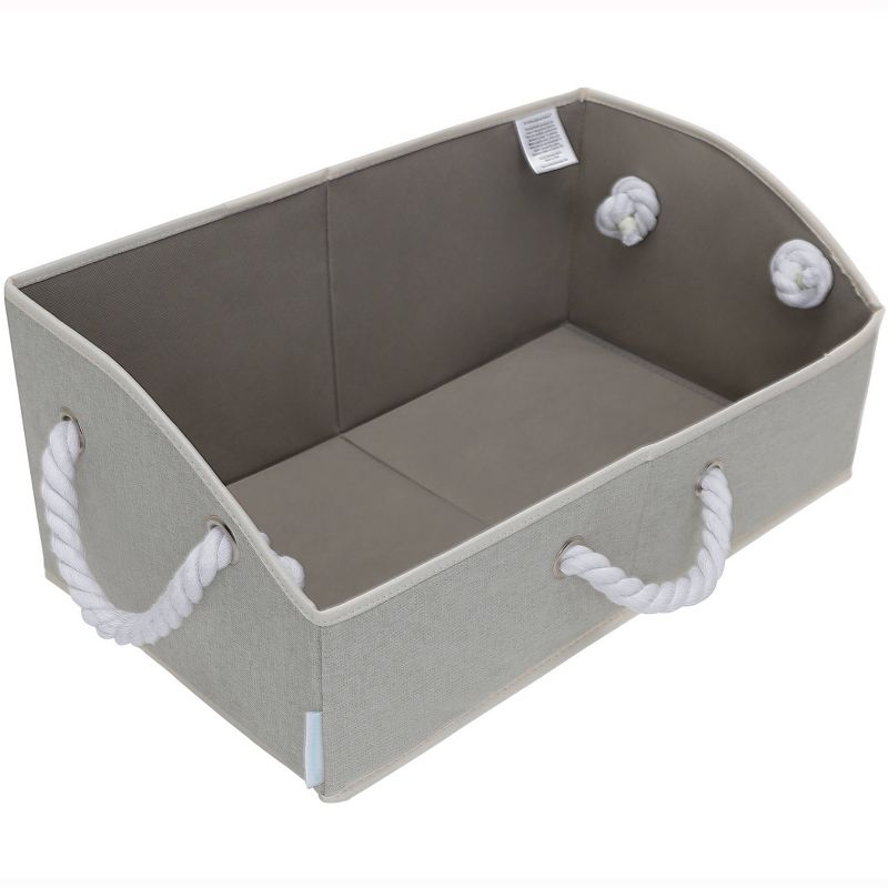 StorageWorks Set of 2 Fabric Storage Bins with Cotton Rope Handles and Low Front Wall Comfort
