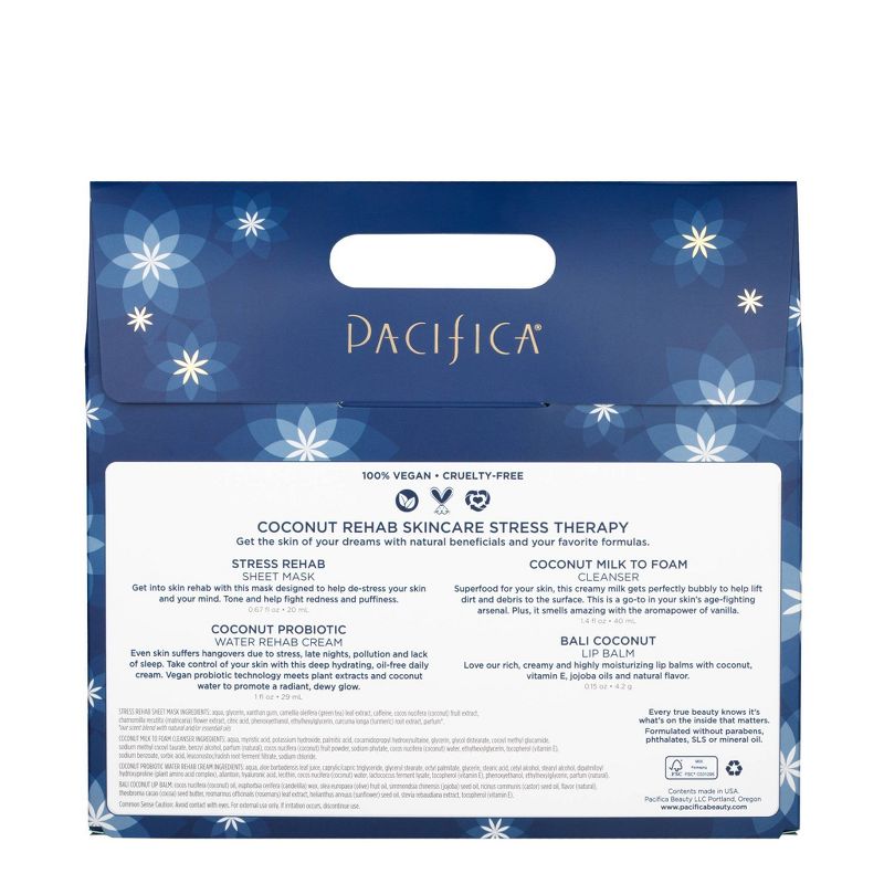 Pacifica Coconut Rehab Skincare Stress Therapy Set - 4ct/3.55 fl oz