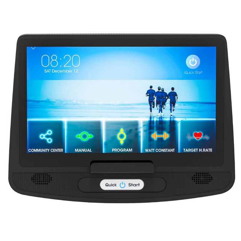 Sportop U80 Indoor Home Workout Bike Stationary Fitness Comfortable Cycler Exercise Machine with 12 Pre Programmed Trainings and Monitor Screen, Black