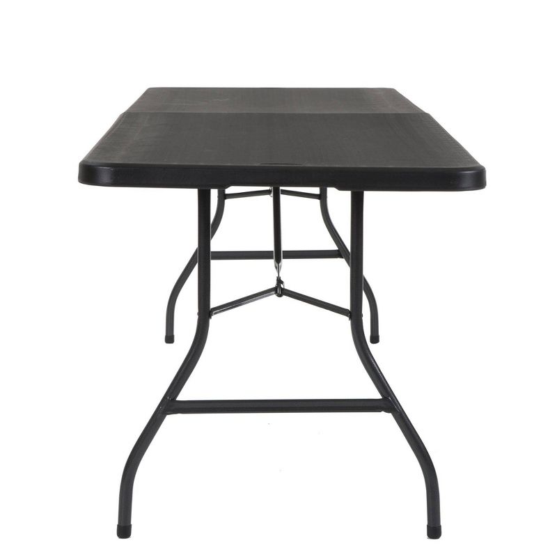 8' Fold-in-Half Blow Molded Folding Table Black - Room & Joy