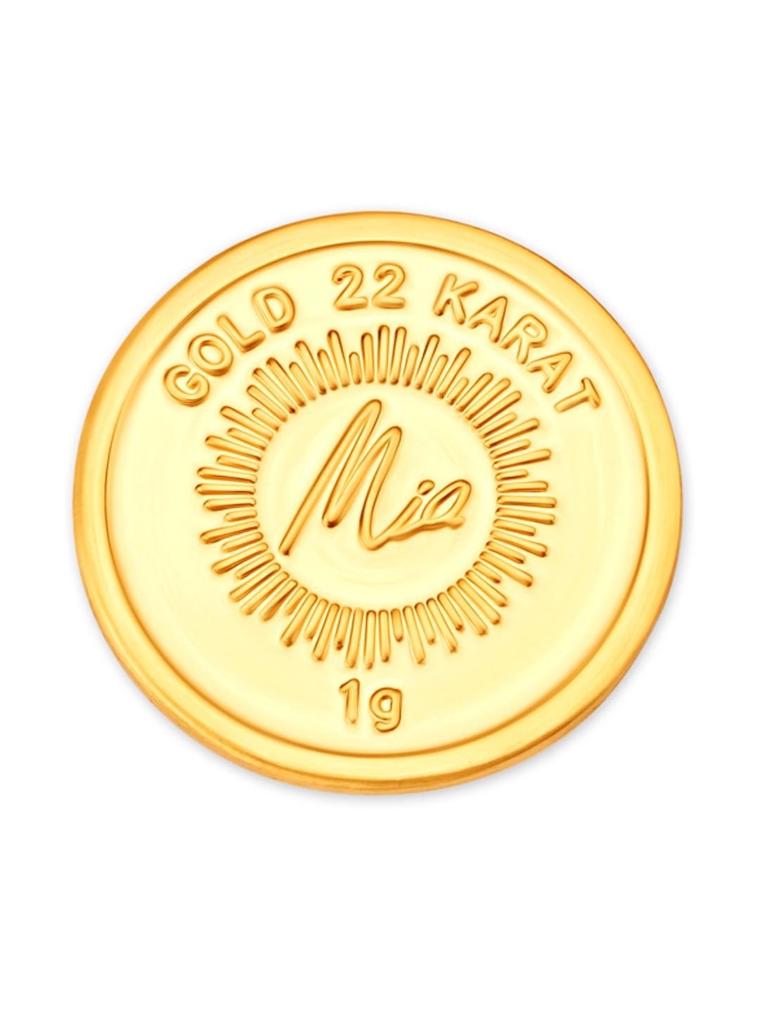 Mia by Tanishq Lotus 22k (916) 1gm Gold Coin