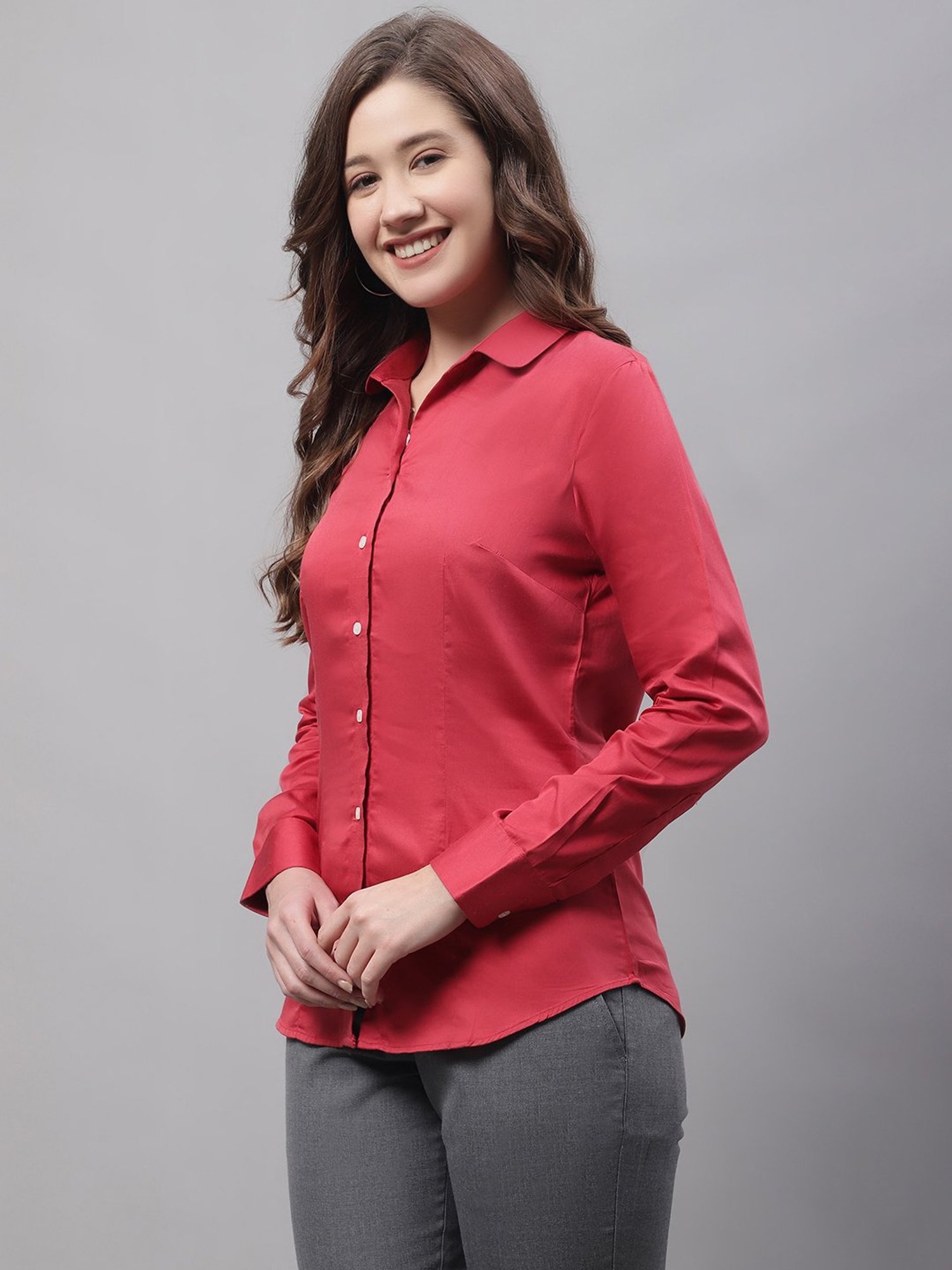 Crozo By Cantabil Red Shirt