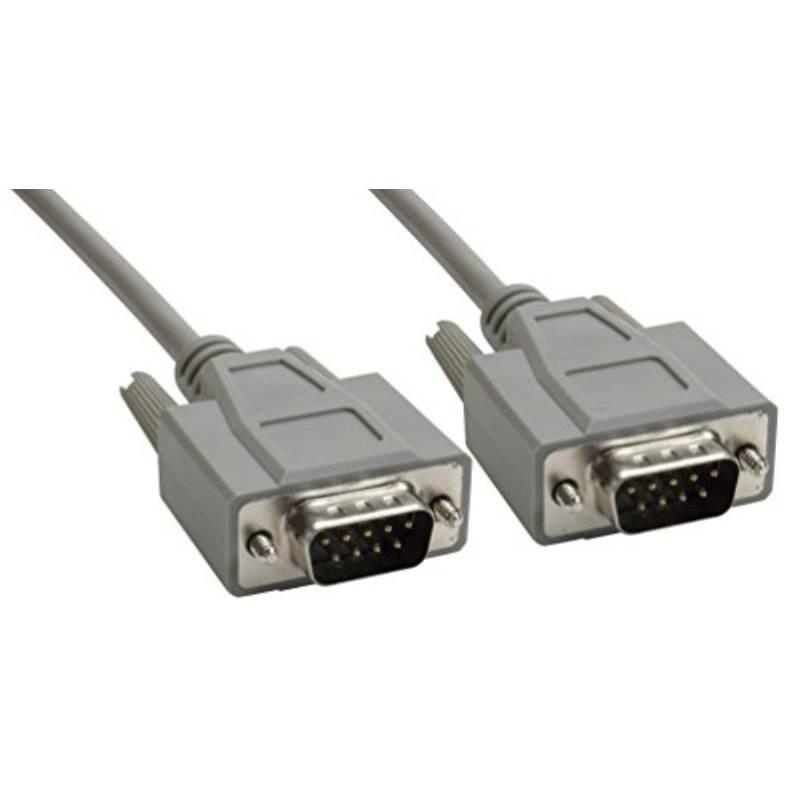amphenol csdsdmdb09mm015 9pin db9 deluxe dsub cable, shielded, male/male, 15', gray