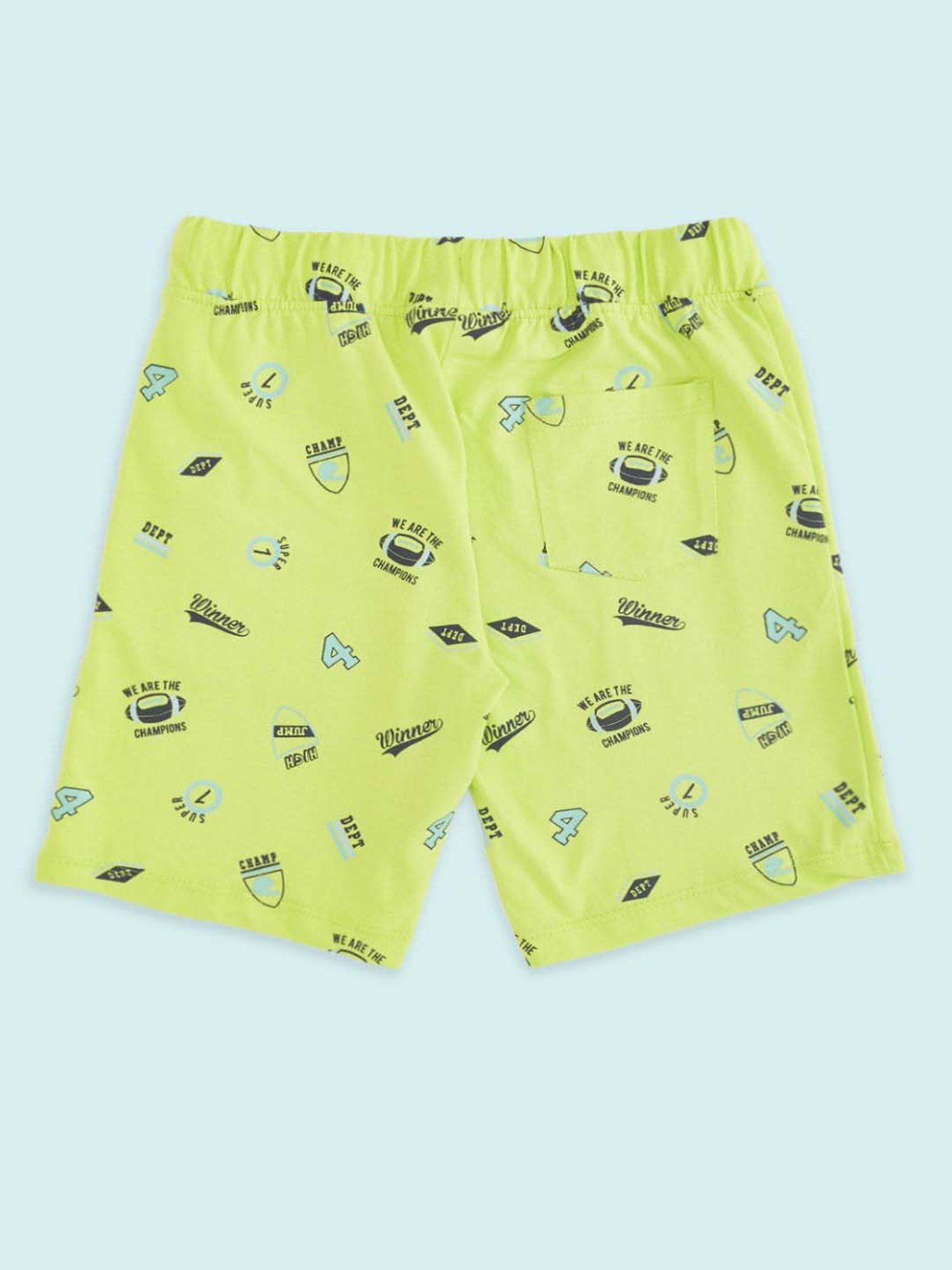 Pantaloons Baby Kids Green & Black Cotton Printed Shorts