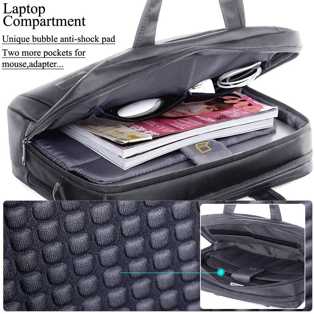 BRINCH(TM) Laptop Bag , 15.6 inch Nylon Waterproof Roomy Stylish Laptop Shoulder Messenger Bag Handle Bag Tablet Briefcase For 15-15.6 Inch Laptop/Tablet/Macbook/Notebook,Red