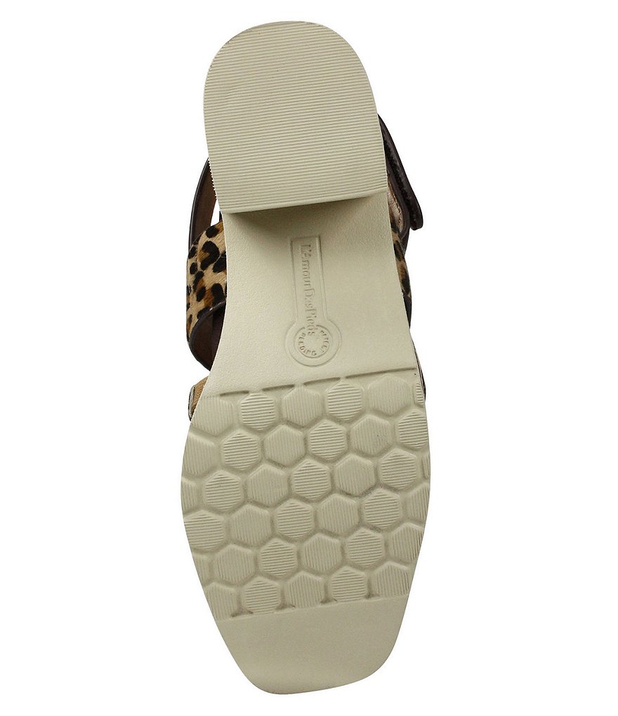 L'Amour Des Pieds Quennell Leopard Print Calf Hair Strappy Sandals