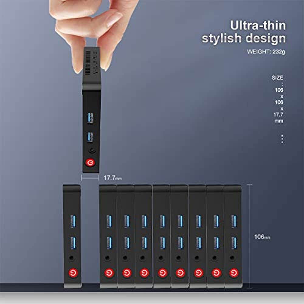 Beelink T4 Mini PC Windows 10 Quad Core Intel Atom x5-Z8500 Mini Desktop Computer DDR4 4GB RAM 64GB, 2.4G/5G WiFi, Gigabit Ethernet, USB 3.0, BT4.0, 4K HDIM&DP Dual Display Support Auto Power On