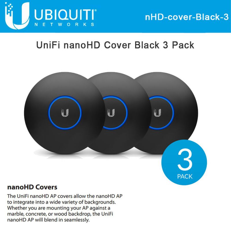 NEW Ubiquiti Networks nHD-cover-Black-3 Matte Black Skin Design Casing 3 Pack