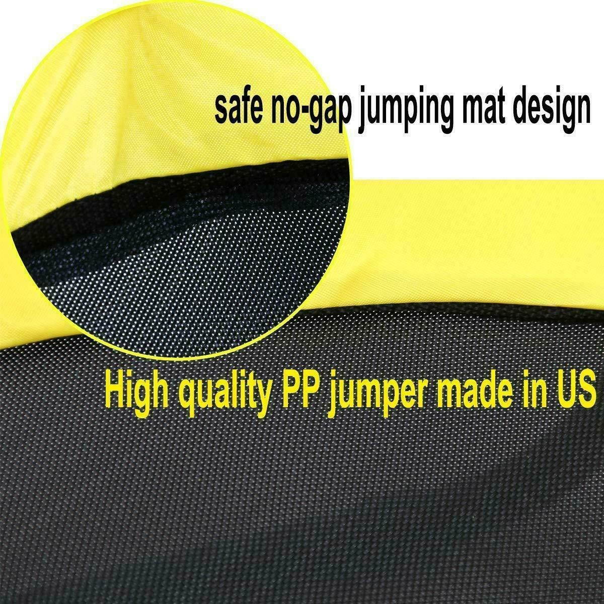 60" Round Children Trampoline with Safety Net Enclosure Fitness Toy Yellow New