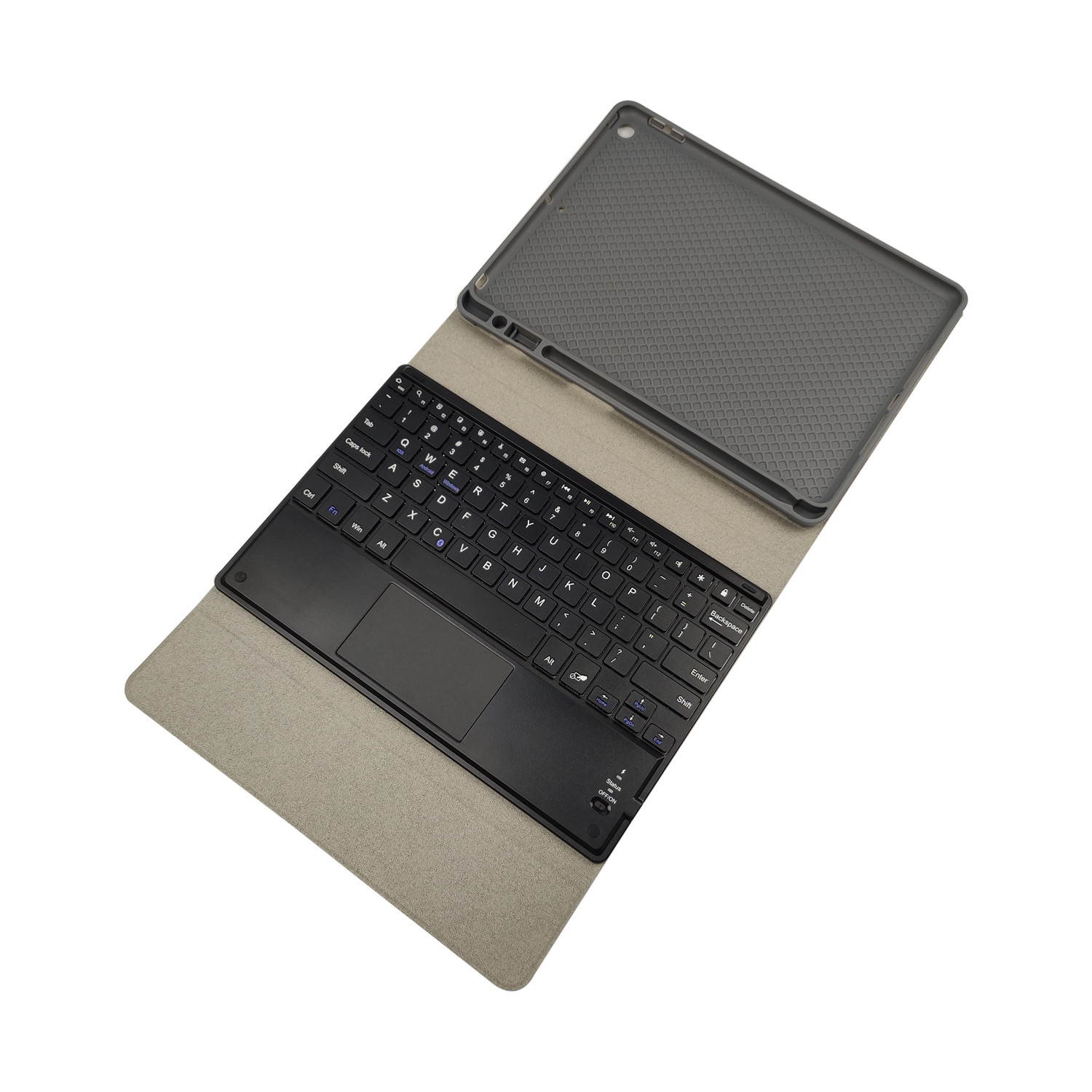 For iPad 10.2 2019 Case PU Leather Flip Stand Bluetooth Touchpad Keyboard Tablet Protect Case Cover RK102C