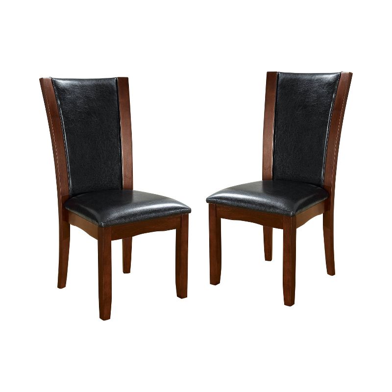 Set of 2 Canbride Black Leatherette Side Chair Dark Cherry/Brown - HOMES: Inside + Out