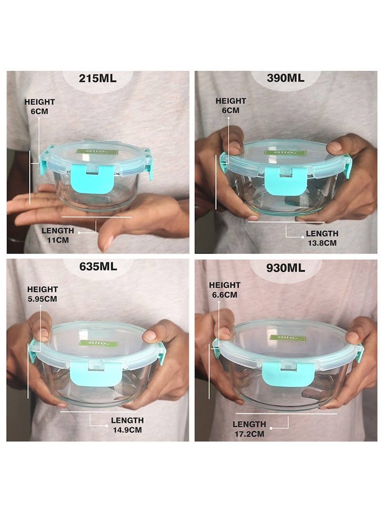 Borosilicate Glass Containers with Lids Microwave Safe Container for Glass Food Storage Containers