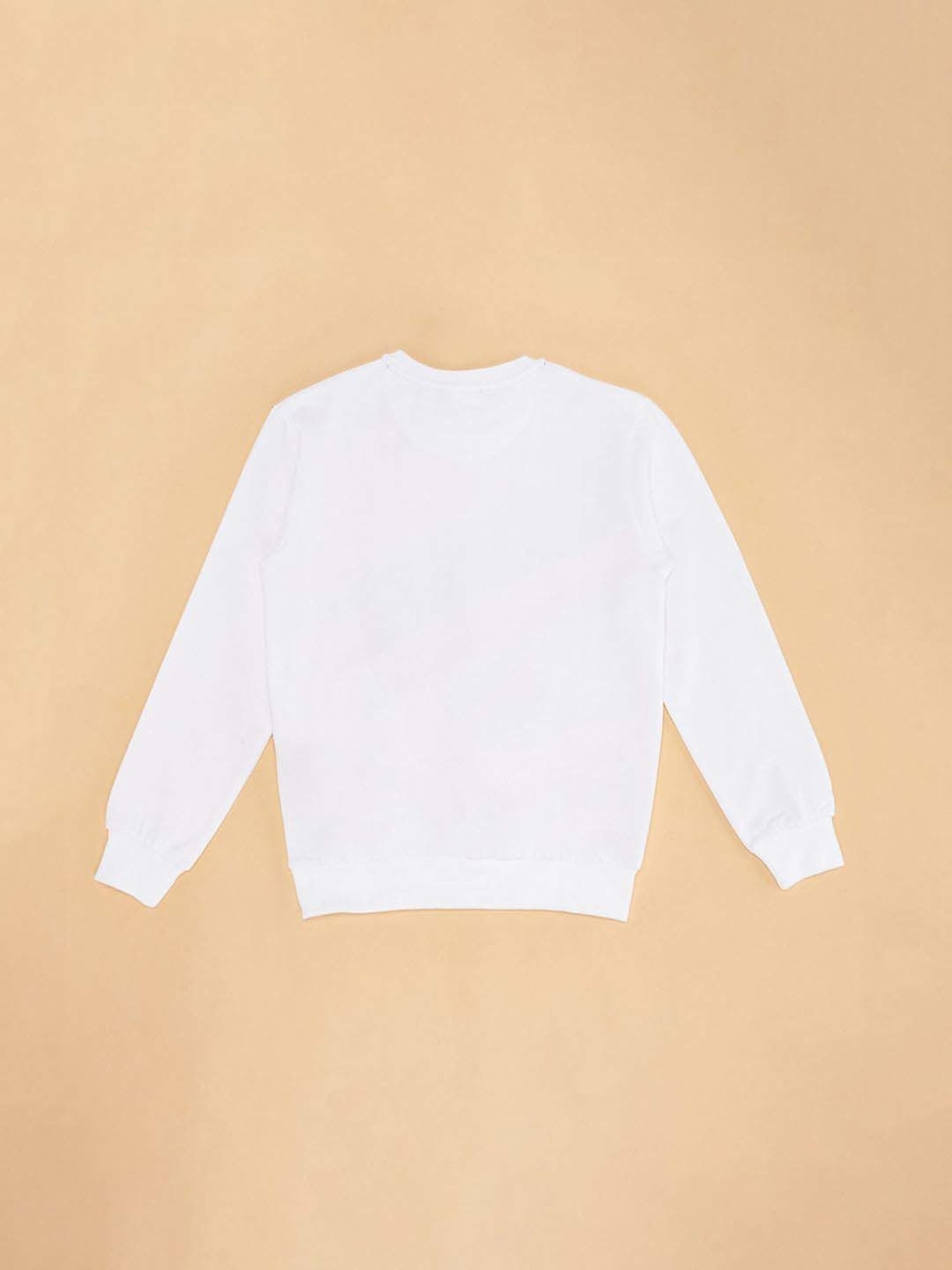 YU by Pantaloons Kids Off-White Printed Full Sleeves Sweatshirt