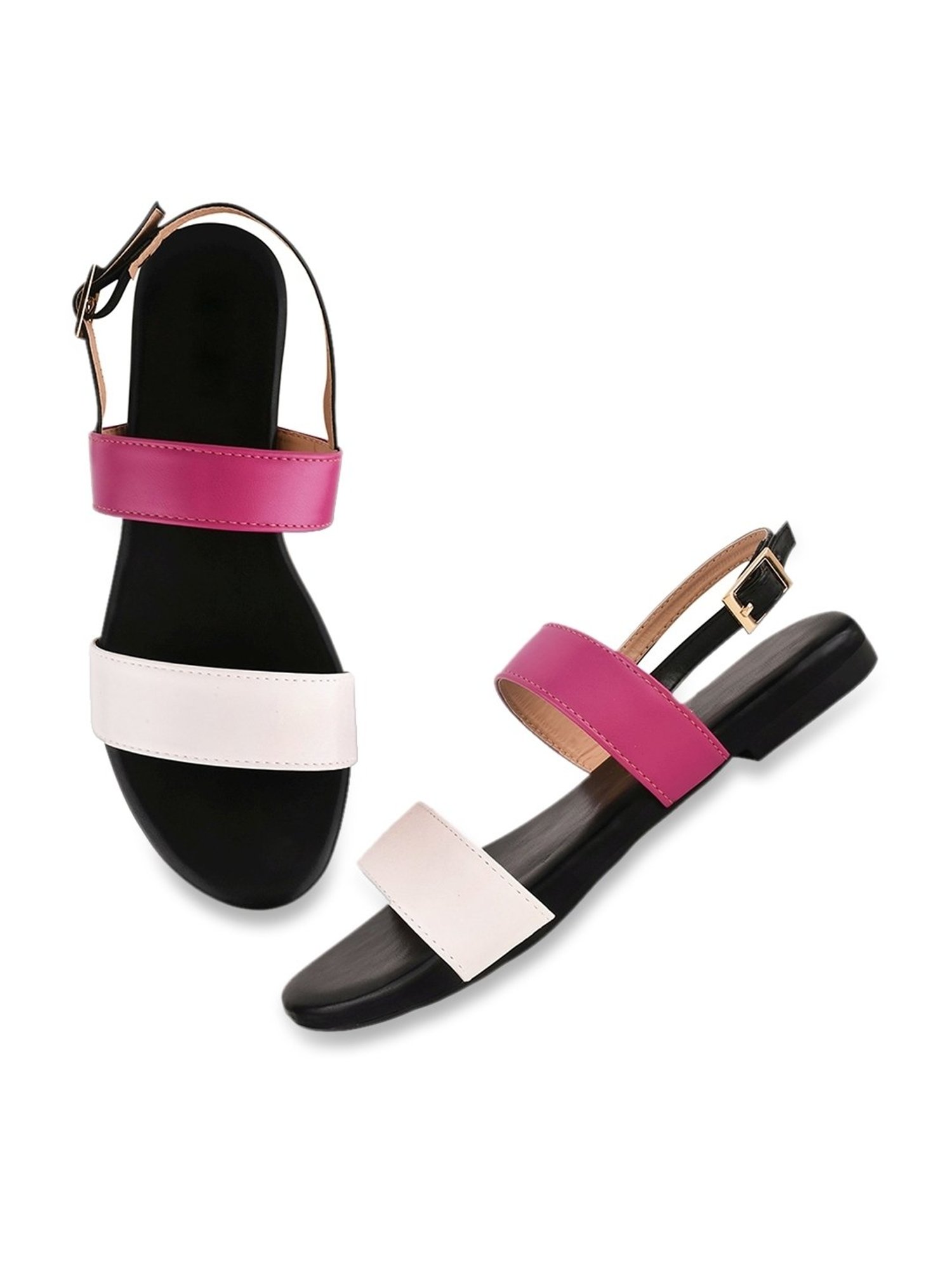 The White Pole Women's Pink Back Strap Sandals