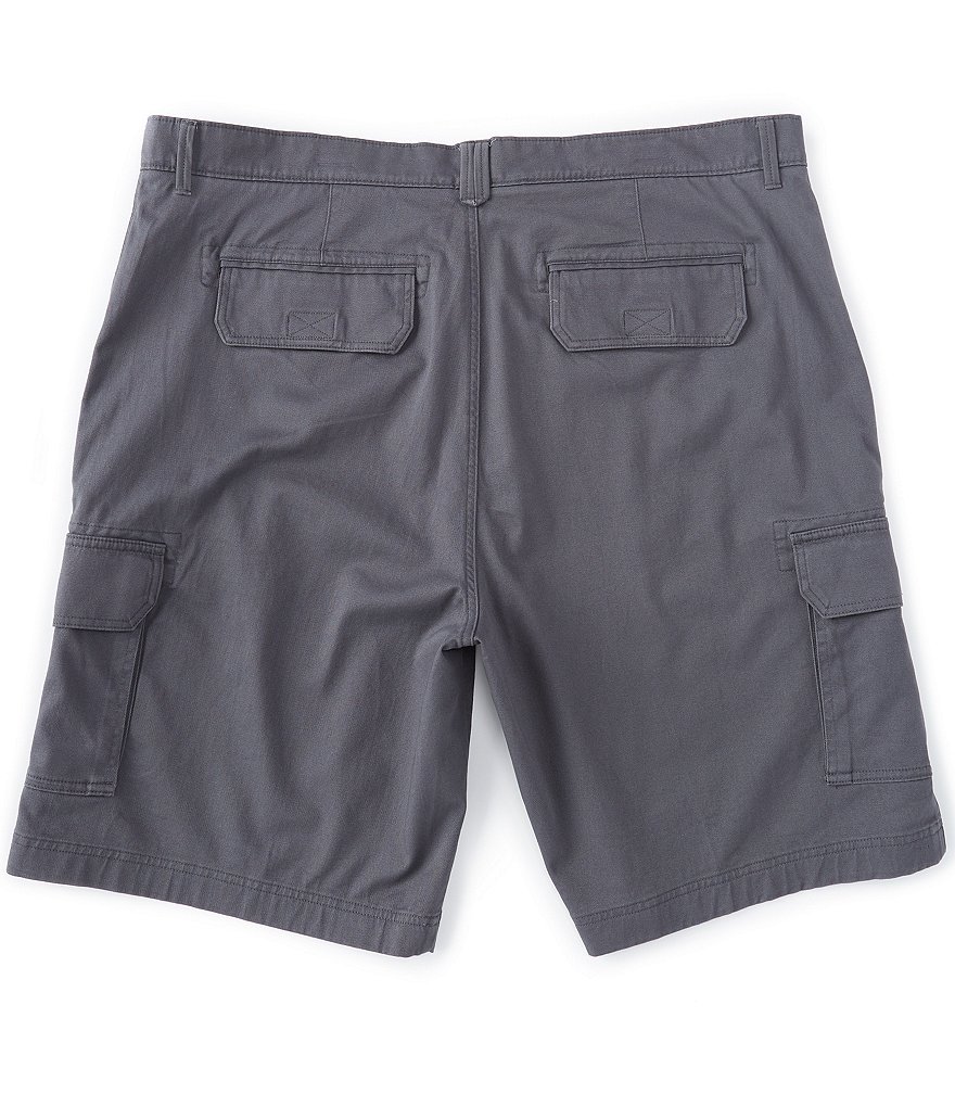 Roundtree & Yorke Big and Tall Performance 9#double; and 11#double; Inseam Flat Front Herringbone Print Shorts
