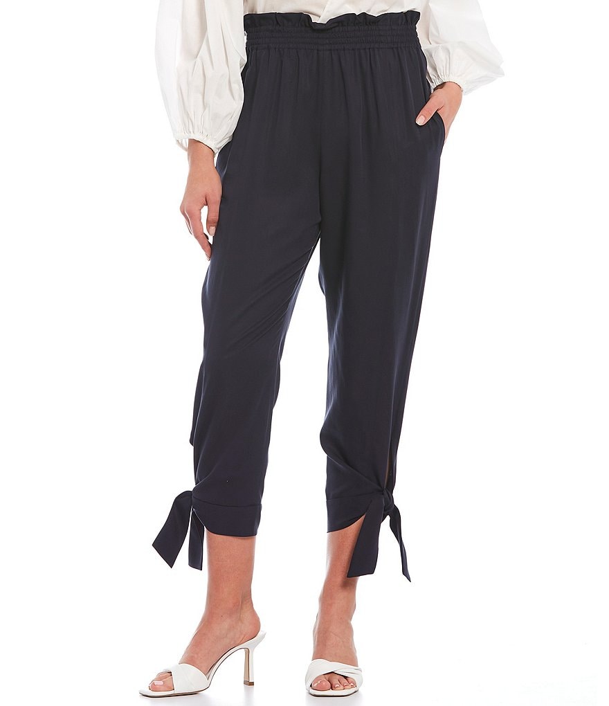 Gianni Bini Lulu Tie-Leg High Rise Pull-On Pants