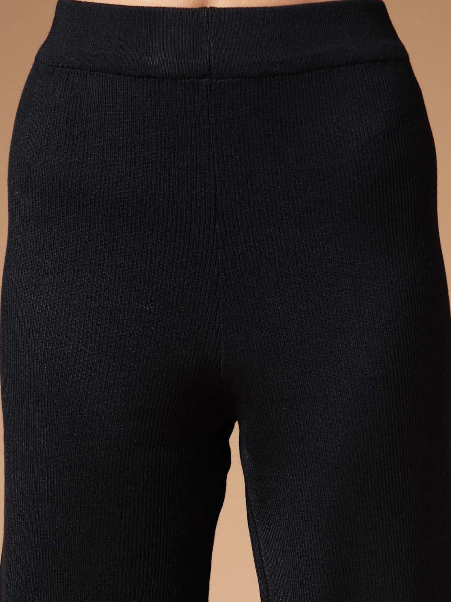 Mafadeny Black Plain Top Pants Set With Shrug